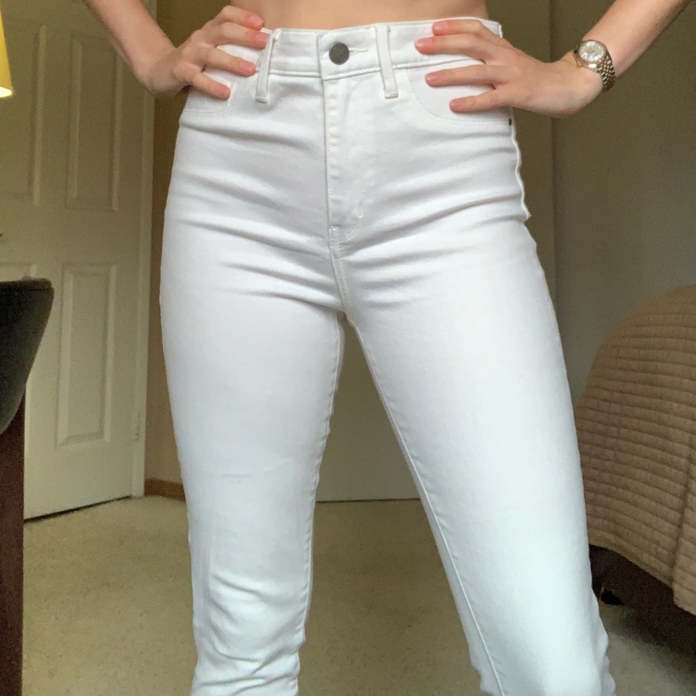 Treasure & Bond High Waisted White Jeans